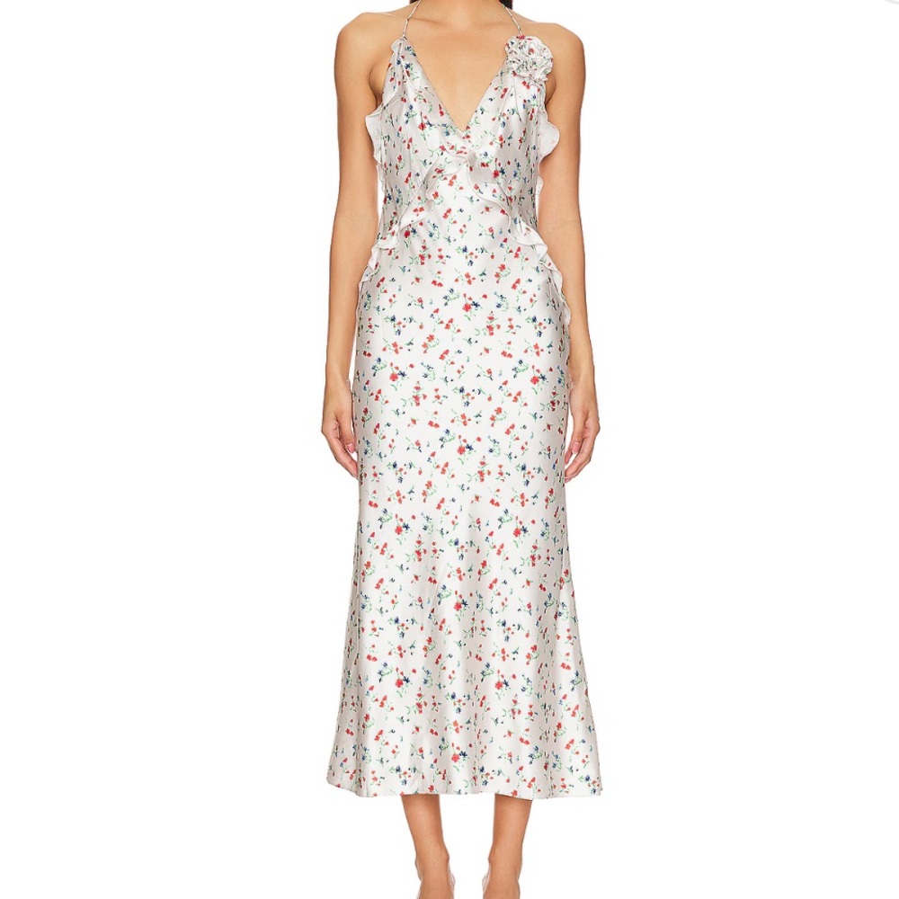 Bardot Olea Maxi Dress in Ivory Ditsy Floral